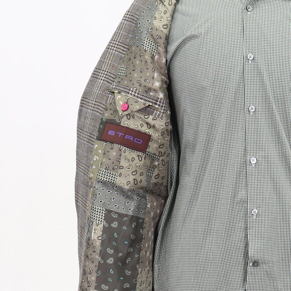 ETRO 44S Brown Check 2-Button Sport Coat Blazer Jacket T142 - Picture 9 of 11